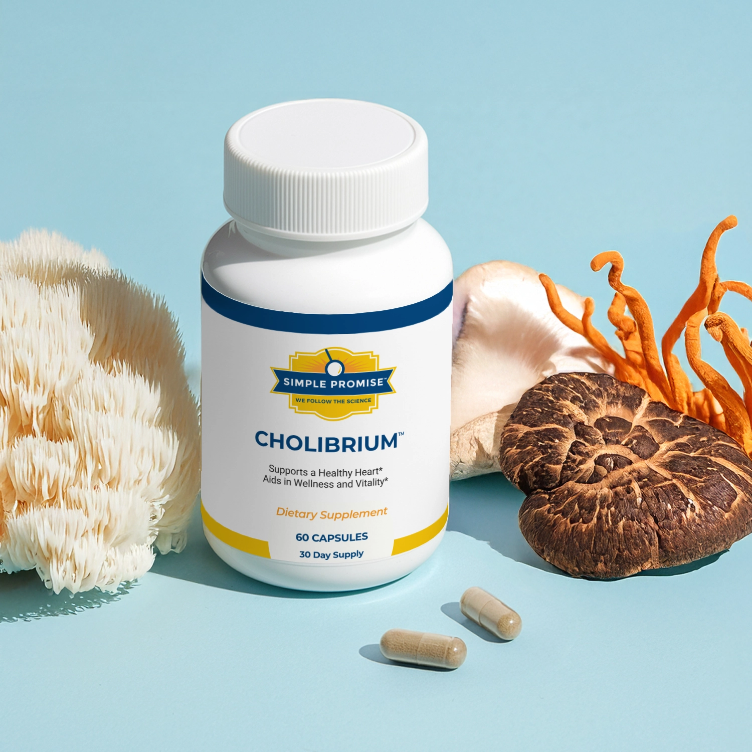 Cholibrium daily mushroom supplement bottle